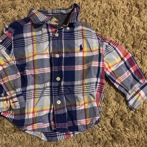 Baby boy multi color button down shirt